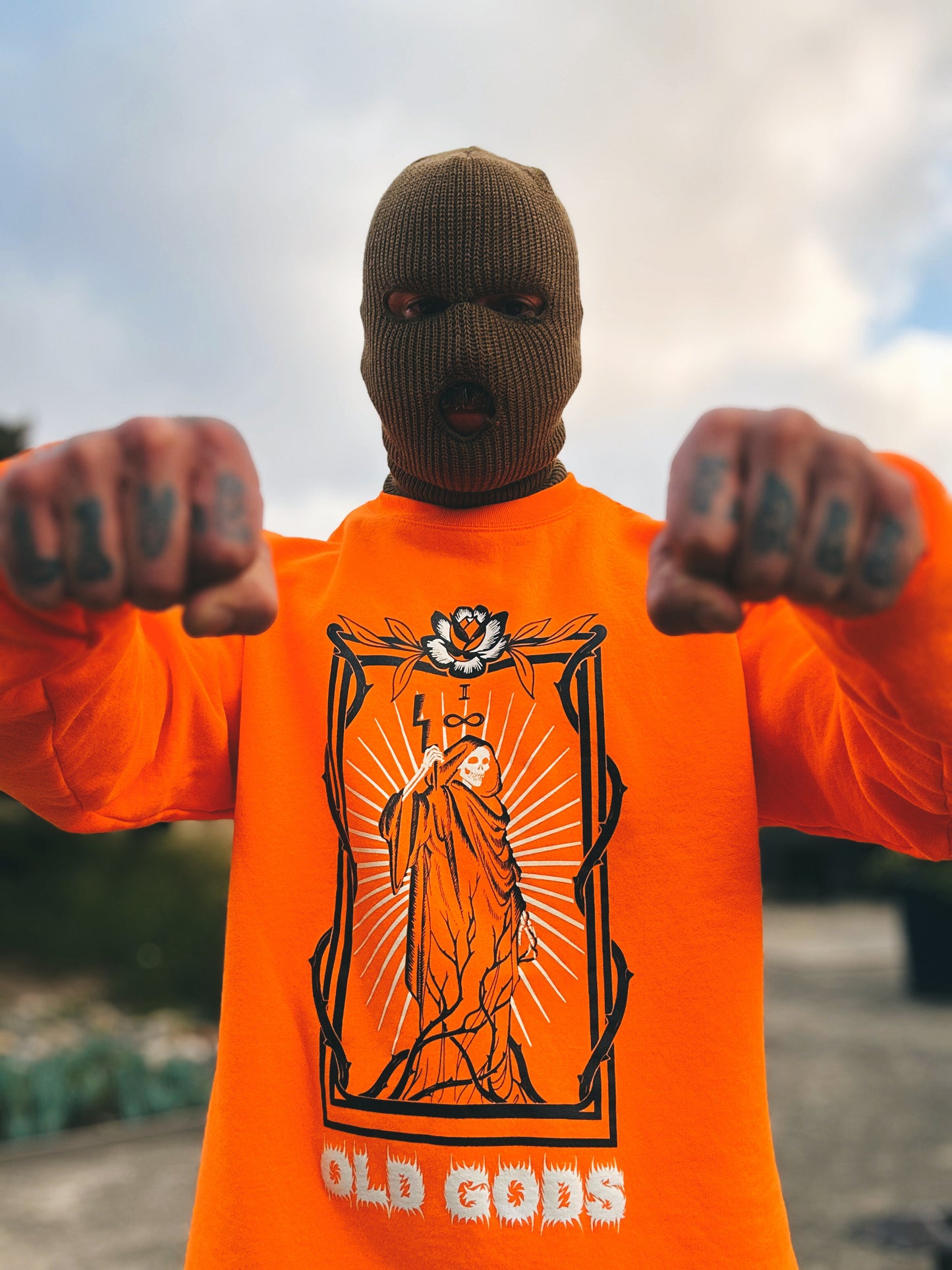 Orange Tarot Crew Neck Pullover
