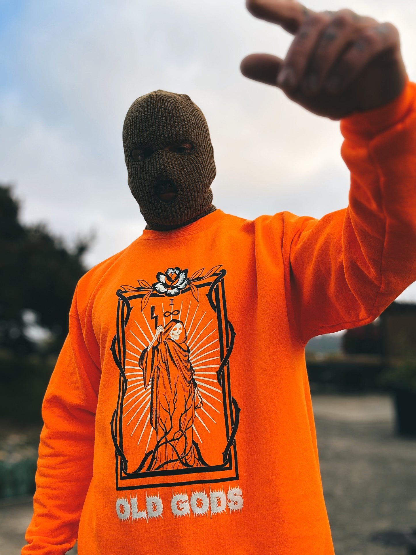 Orange Tarot Crew Neck Pullover